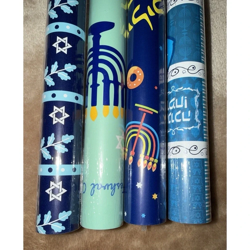 New Cheribfunz Wrapping Paper Lot Hanukkah Jewish Celebration